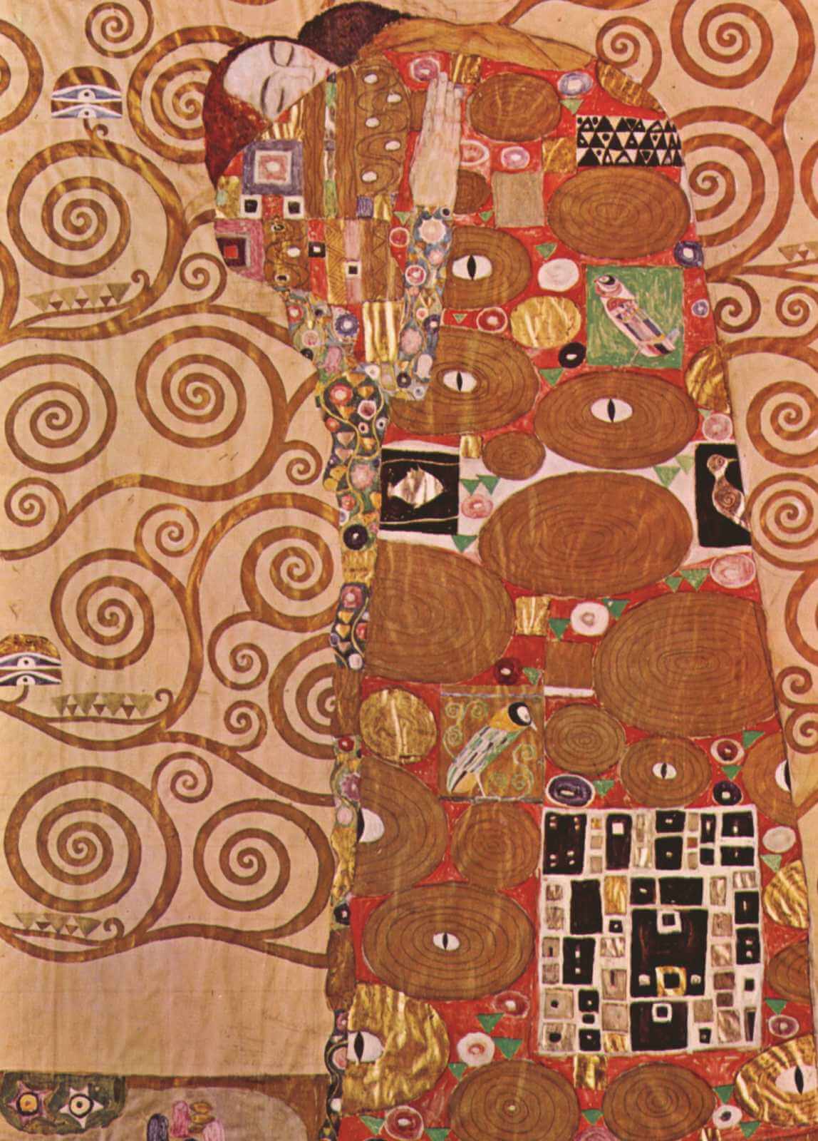 Fulfilment (The Embrace) - Gustav Klimt - Greetings Card by Gustav Klimt