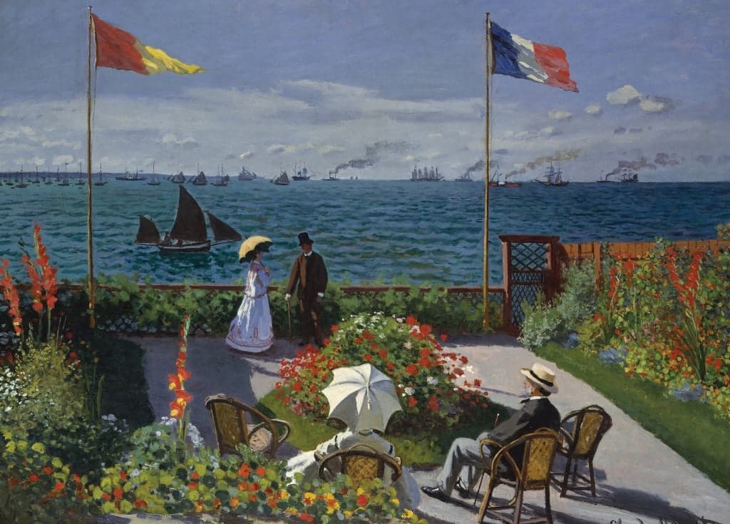 Garden at Sainte-Adresse - Claude Monet - Greetings Card by Claude Monet