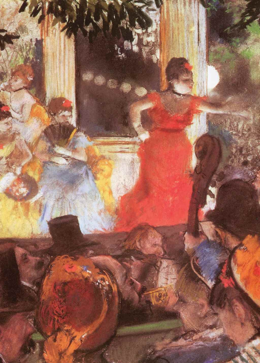 Café-Concert at Les Ambassadeurs - Edgar Degas - Greetings Card by Edgar Degas