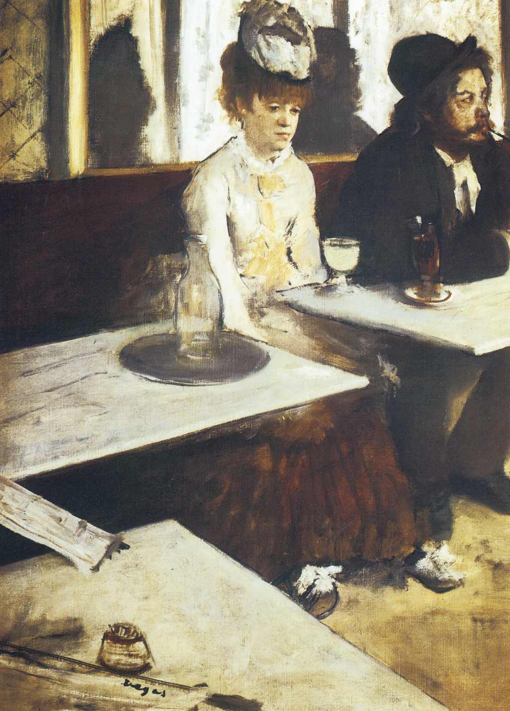 The Absinthe Drinker - Edgar Degas - Greetings Card by Edgar Degas