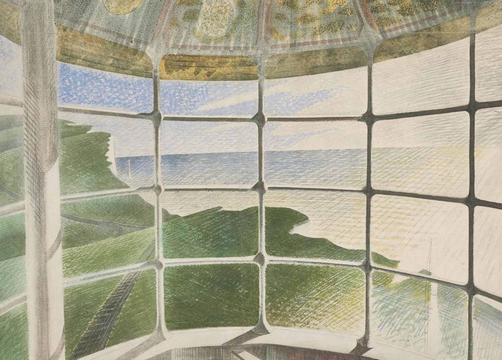 Beachy Head Lighthouse (Belle Tout Interior) - Eric Ravilious - Greetings Card by Eric Ravilious
