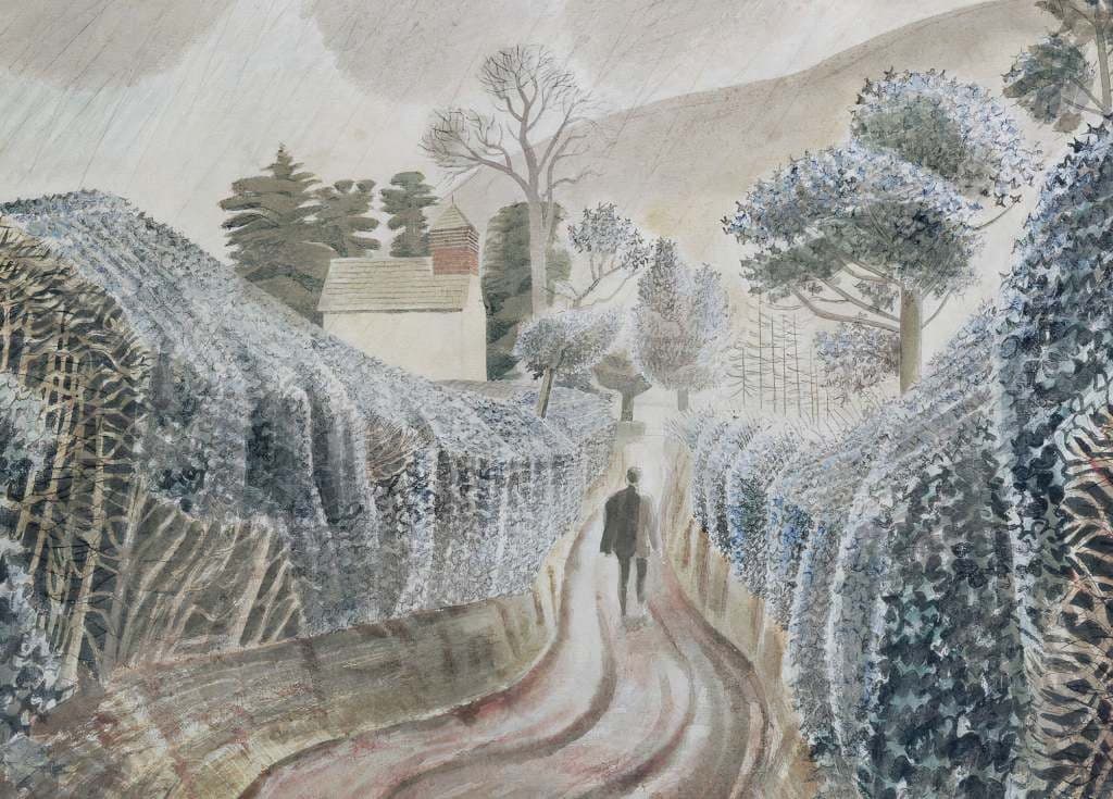 Wet Afternoon - Eric Ravilious - Greetings Card by Eric Ravilious