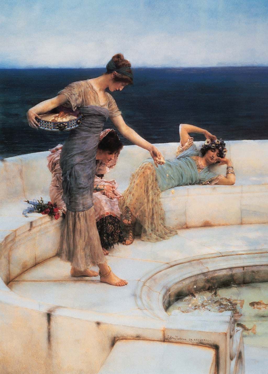 Silver Favourites - Lawrence Alma-Tadema - Greetings Card by Lawrence Alma-Tadema
