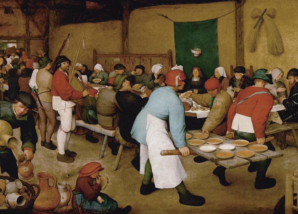 The Peasant Wedding - Pieter Bruegel the Elder - Greetings Card by Pieter Bruegel the Elder