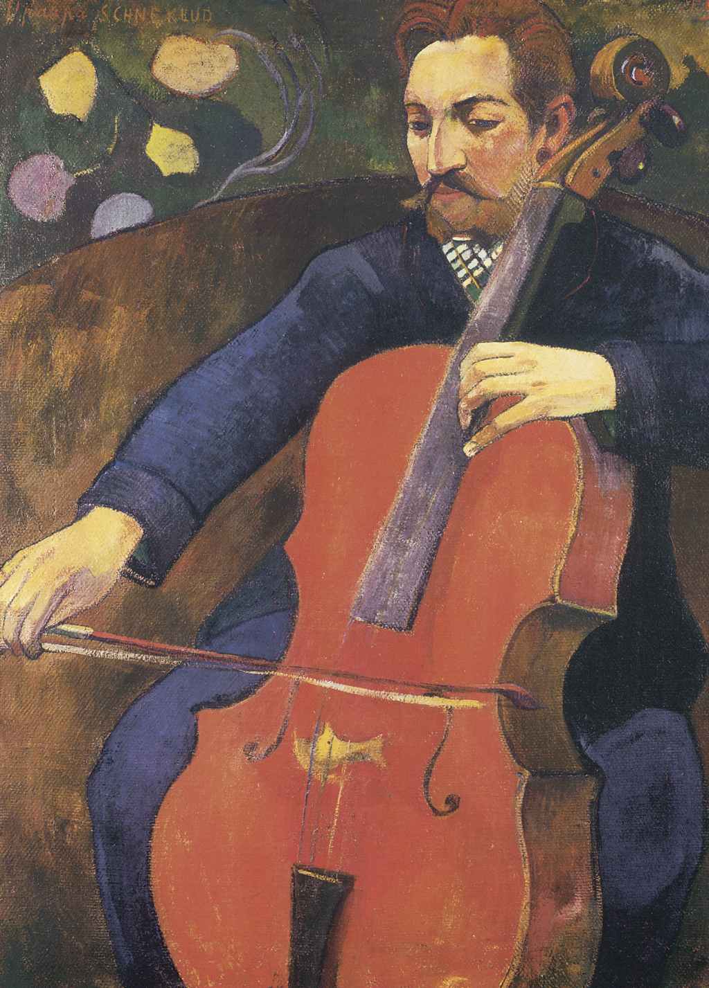The Cellist (Portrait of Upaupa Scheklud) - Paul Gauguin - Greetings Card by Paul Gauguin