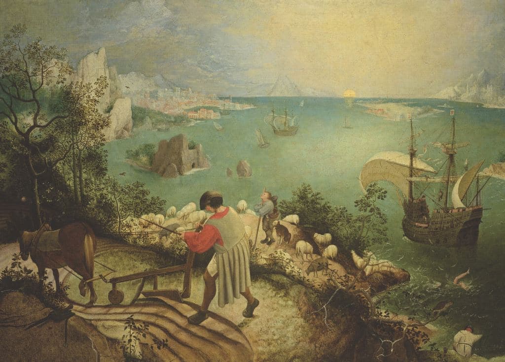 Landscape with the Fall of Icarus - Pieter Bruegel the Elder - Greetings Card by Pieter Bruegel the Elder