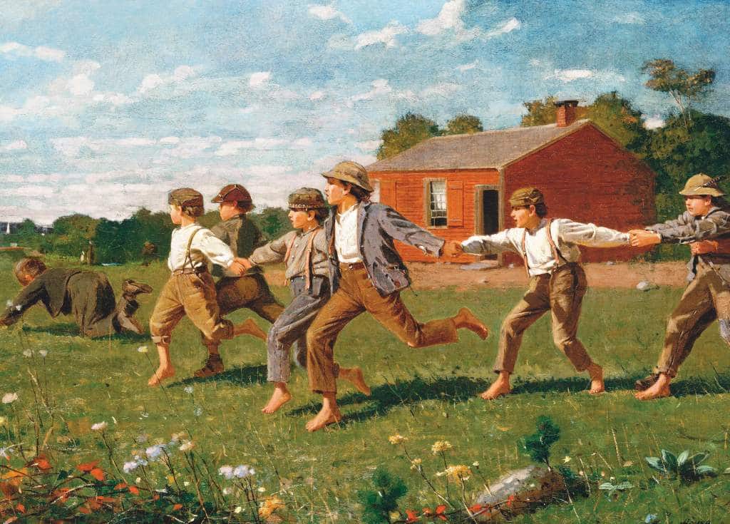 Snap the Whip - Winslow Homer - Greetings Card by Winslow Homer