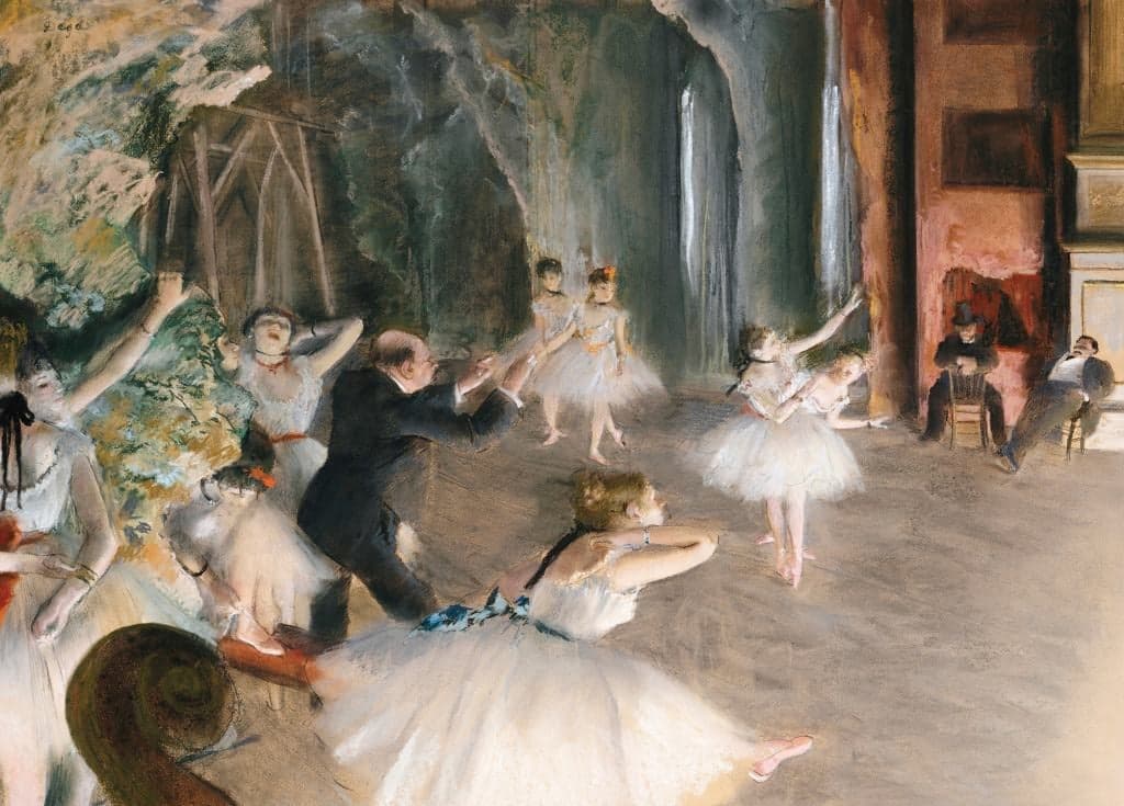 The Rehearsal Onstage - Edgar Degas - Greetings Card by Edgar Degas