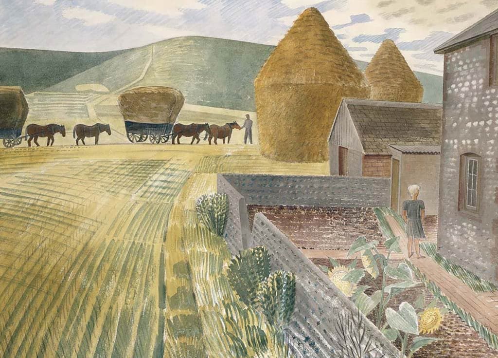 Furlongs - Eric Ravilious - Greetings Card by Eric Ravilious