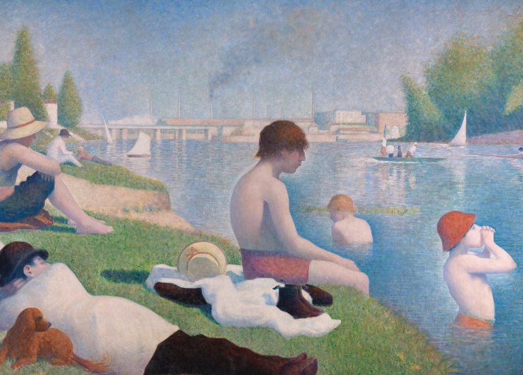 Bathers at Asnières - Georges Seurat - Greetings Card by Georges Seurat
