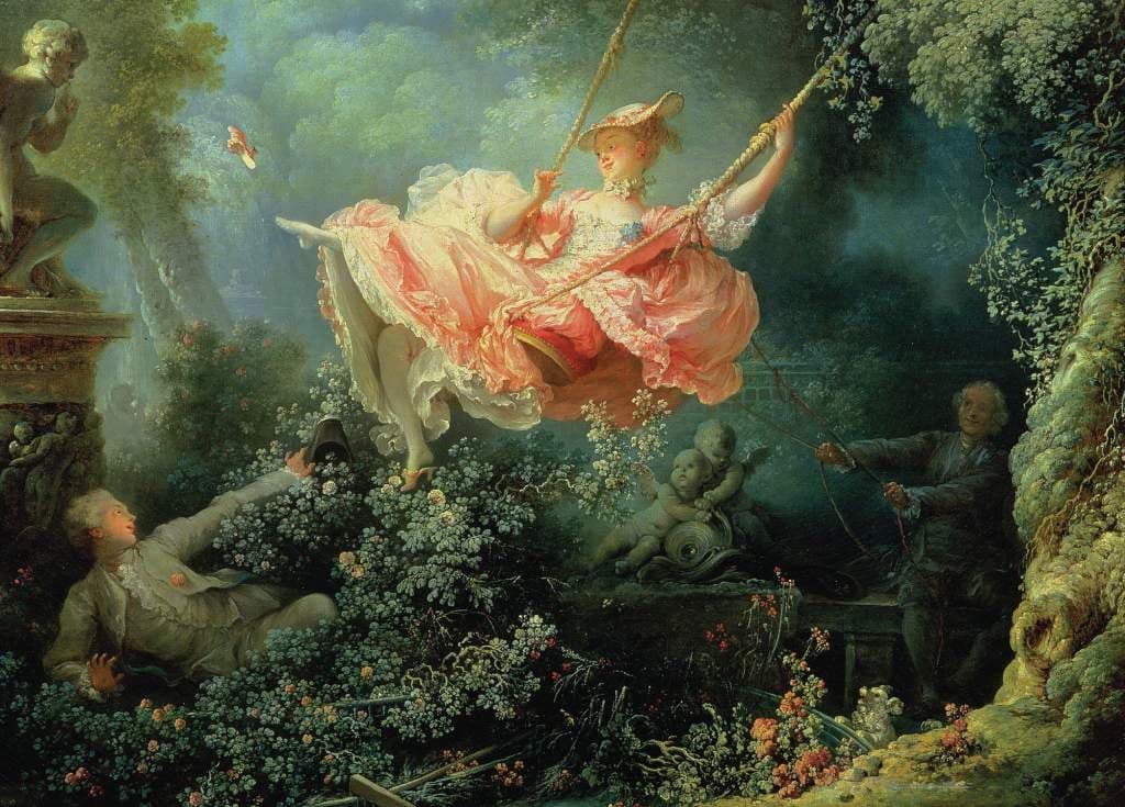 The Swing - Jean-Honoré Fragonard - Greetings Card by Jean-Honoré Fragonard