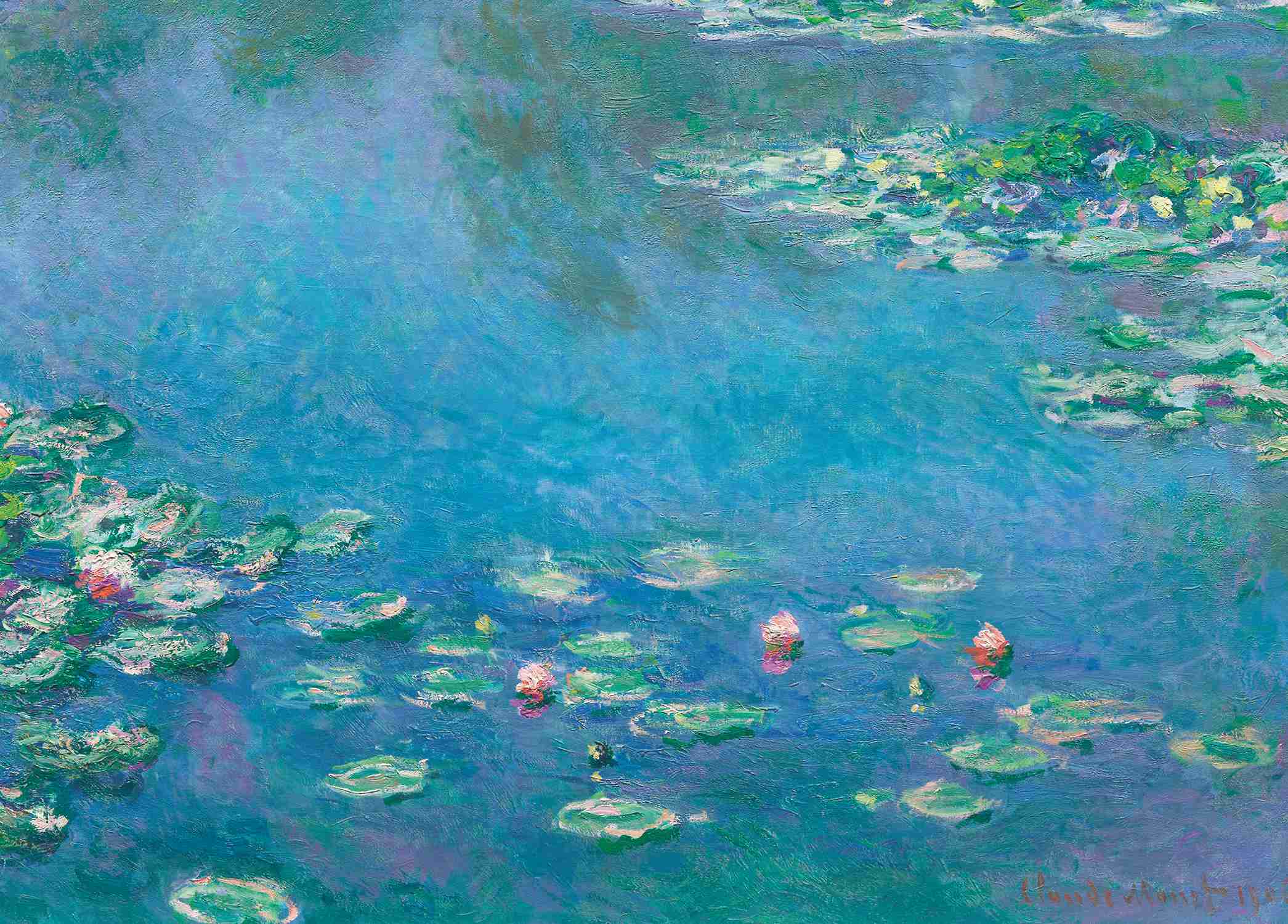 Water Lilies - Claude Monet - Greetings Card by Claude Monet
