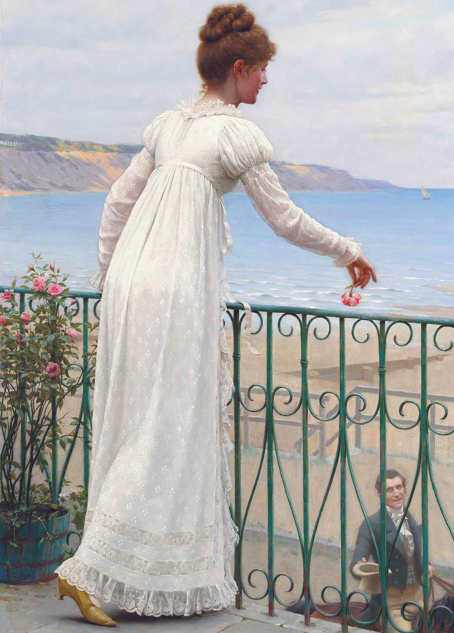A Favour - Edmund Blair Leighton - Greetings Card by Edmund Blair Leighton
