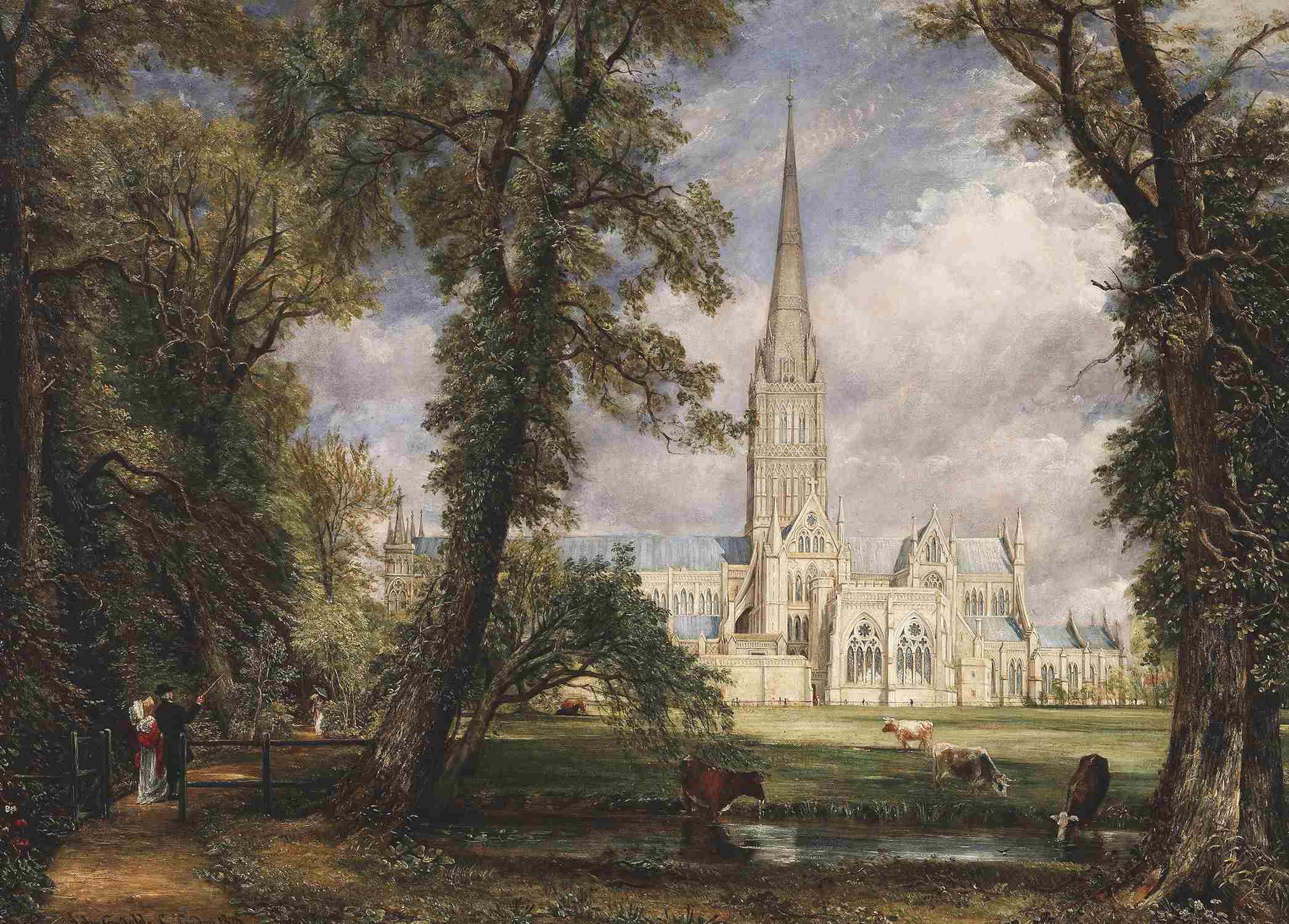 Salisbury Cathedral from the Bishop's Grounds - John Constable - Greetings Card by John Constable