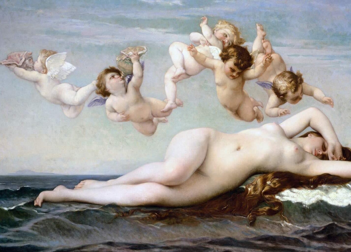 The Birth of Venus - Alexandre Cabanel - Greetings Card by Alexandre Cabanel