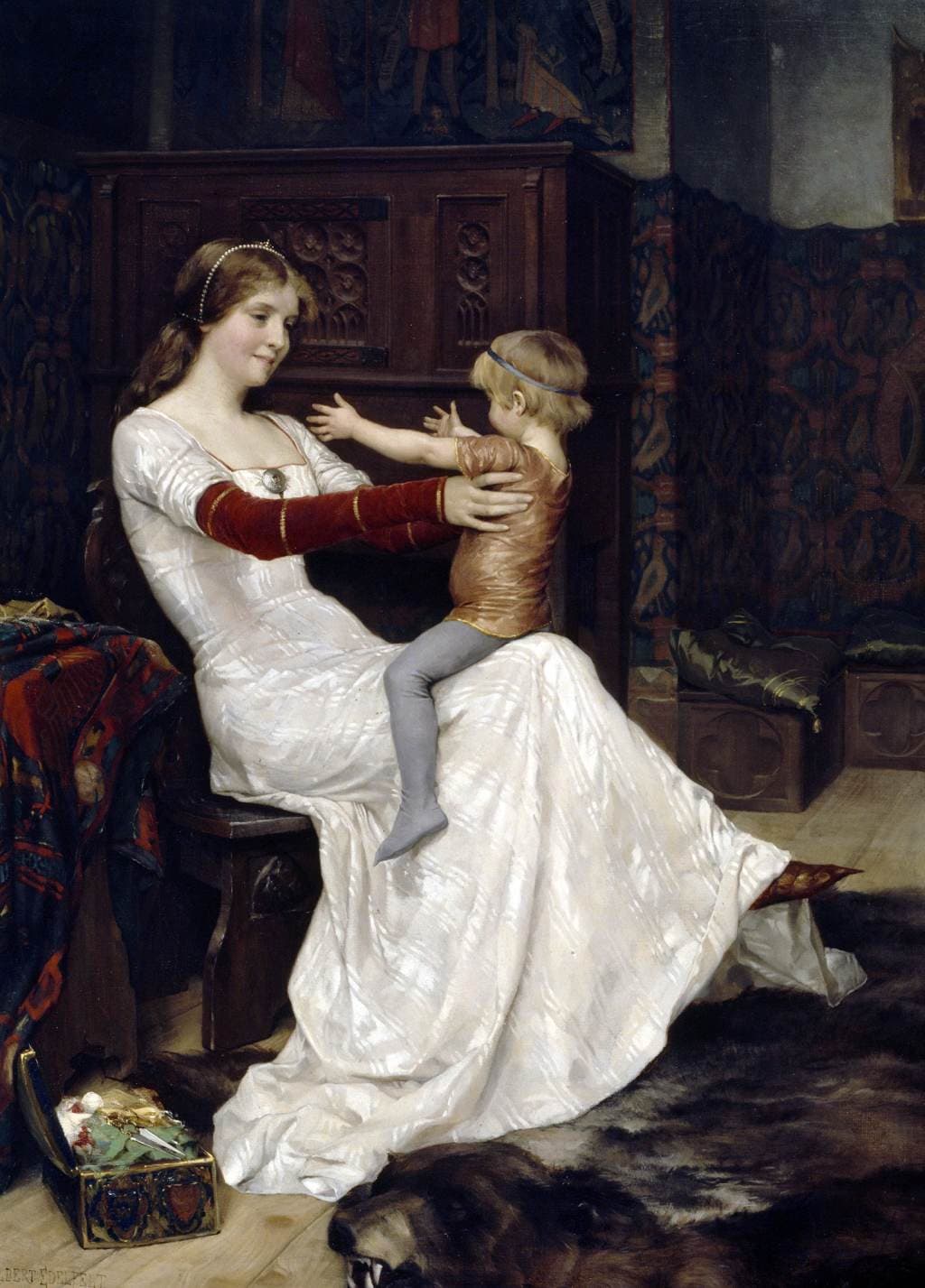 Queen Bianca - Albert Edelfelt - Greetings Card by Albert Edelfelt