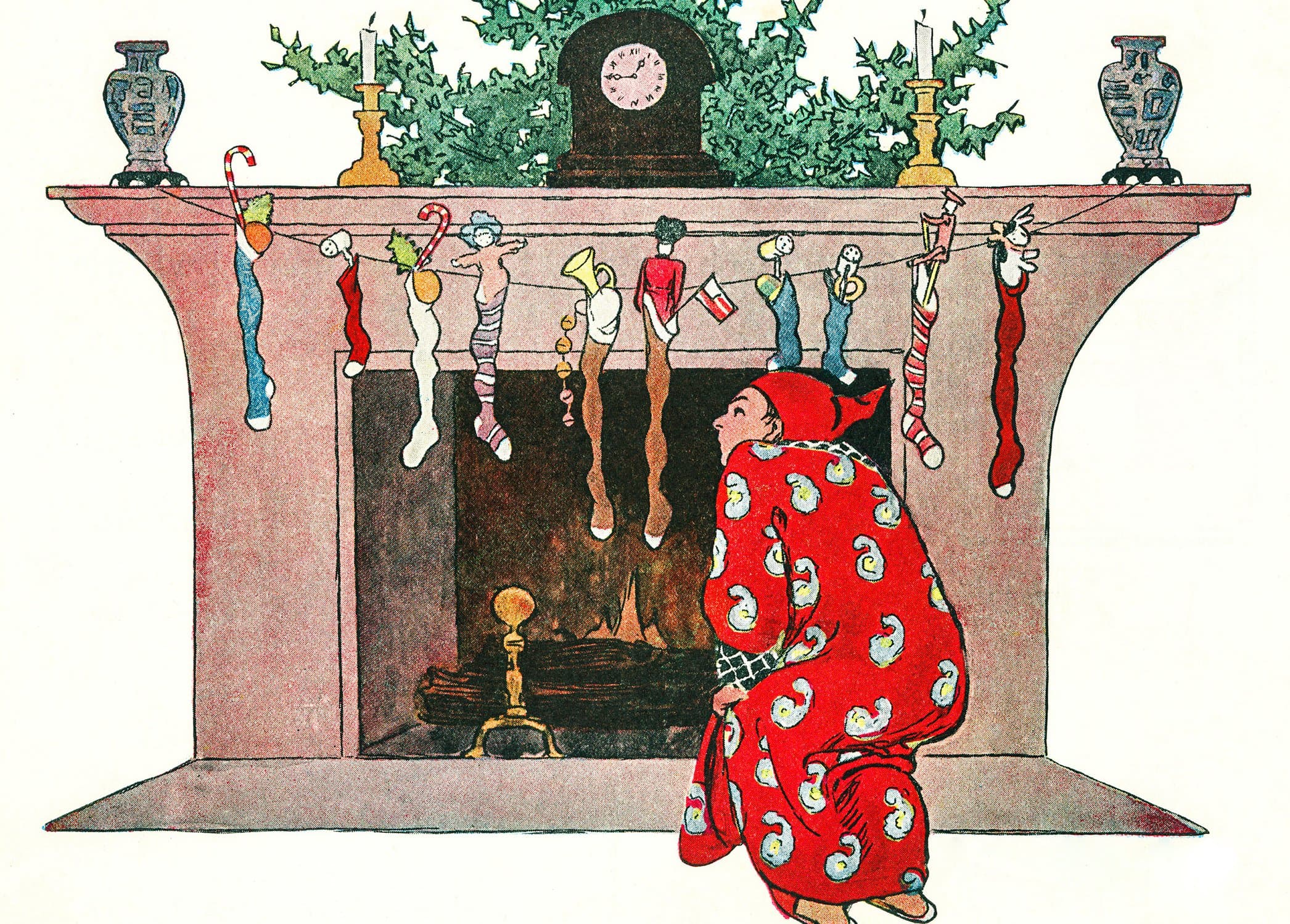 And Giving a Nod, Up the Chimney He Rose by Jessie Willcox Smith